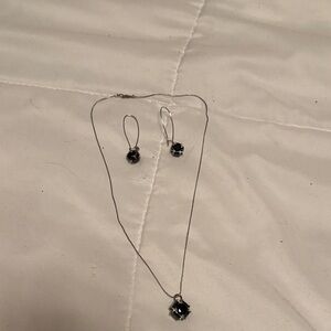 Elegant Silver Necklace and Earring Set